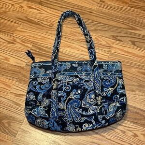 Very Bradley Shoulder Tote Bag, Blue
